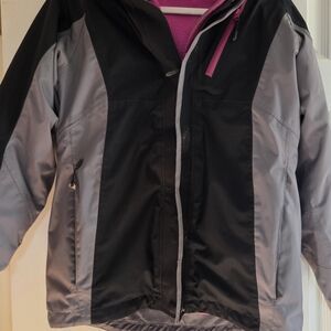 Cabela's Black and Gray/ Pink Insert Dry Plus Hooded Ski jacket.S/P